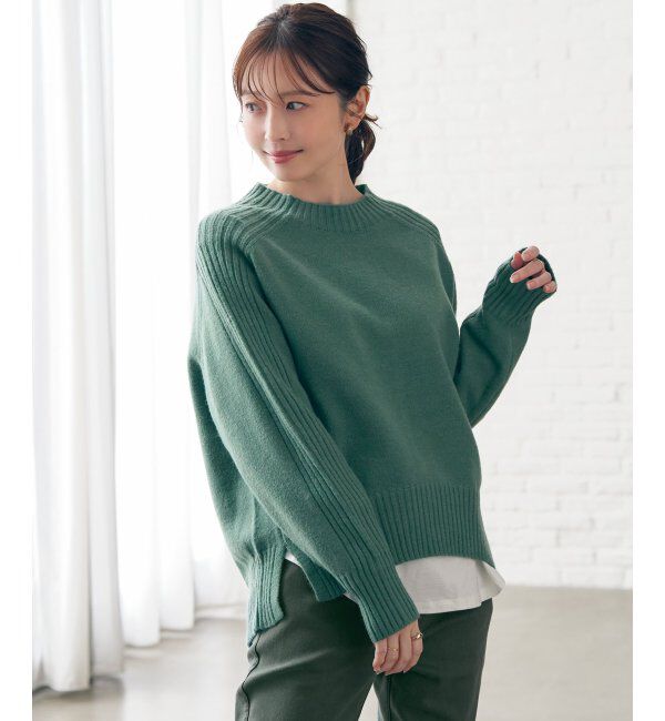 ikka「サイドスリットニットプルオーバー」|プルオーバー|