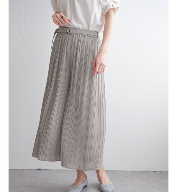 IKKA LOUNGE「シフォンプリーツベルト付きスカーチョ」|その他|