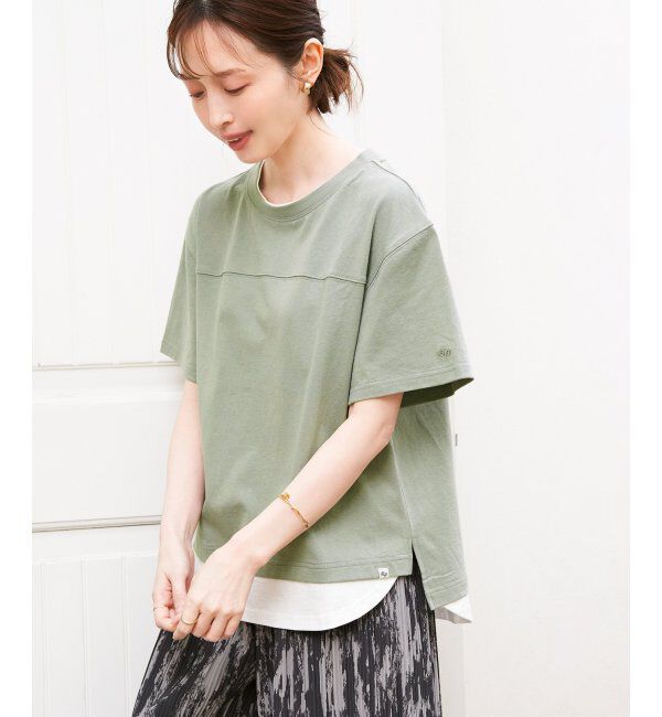 ikka「コットンUSA袖刺繍レイヤーTシャツ」|その他|