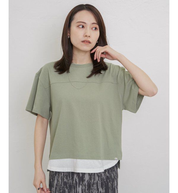ikka「コットンUSA袖刺繍レイヤーTシャツ」|その他|