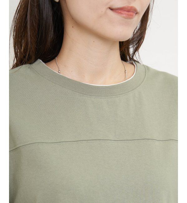 ikka「コットンUSA袖刺繍レイヤーTシャツ」|その他|