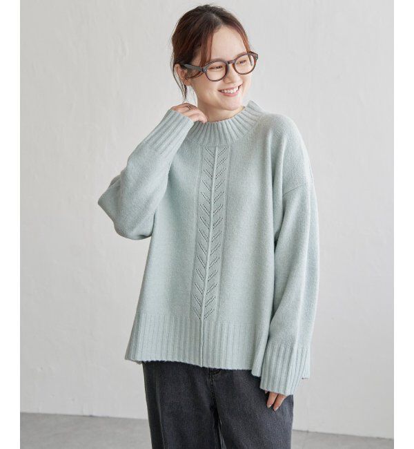 Lbc with Life「透かし柄バックスリットニット」|カーディガン|