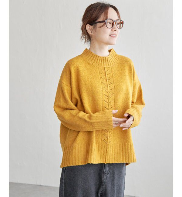 Lbc with Life「透かし柄バックスリットニット」|カーディガン|