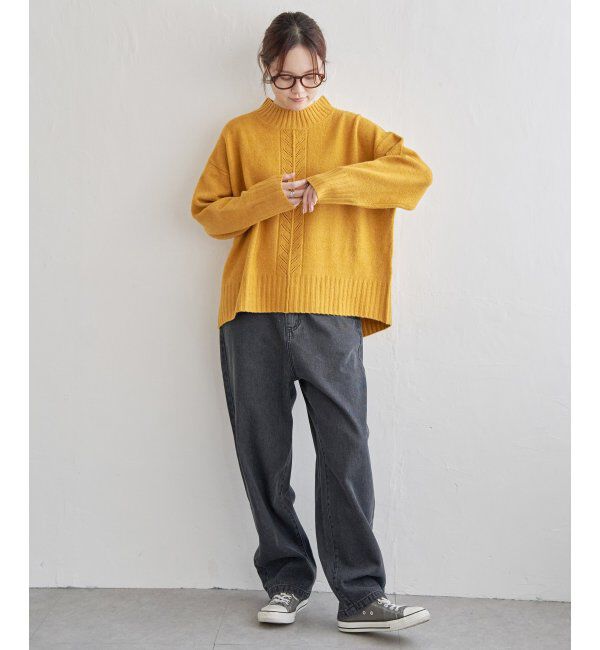 Lbc with Life「透かし柄バックスリットニット」|カーディガン|