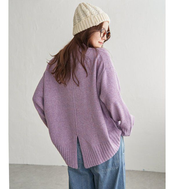 Lbc with Life「透かし柄バックスリットニット」|カーディガン|