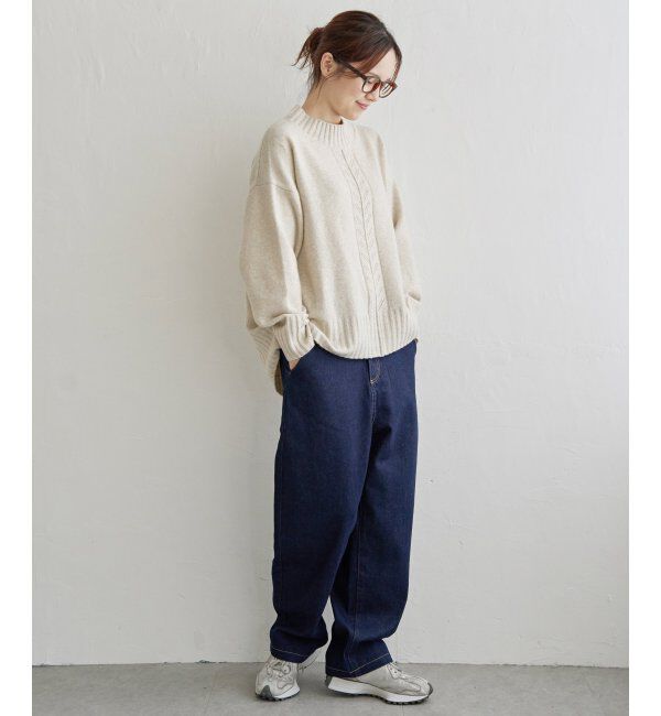 Lbc with Life「透かし柄バックスリットニット」|カーディガン|