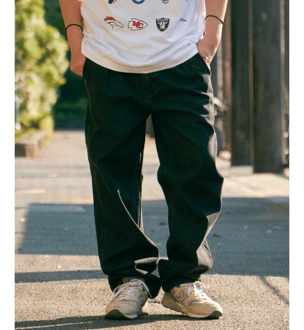 VENCE share style「ワンタックルーズデニムパンツ」|デニム|ブラック