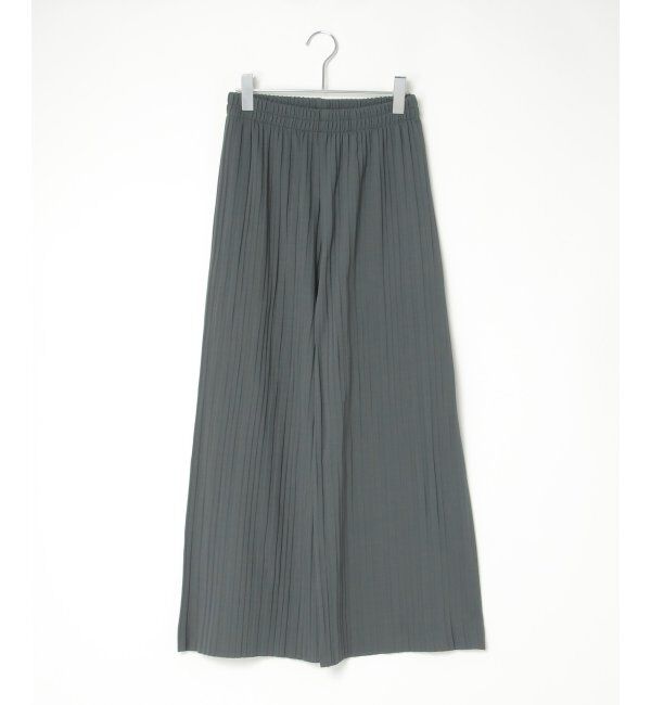 VENCE share style「カットツイルボックスプリーツパンツ」|デニム|チャコール