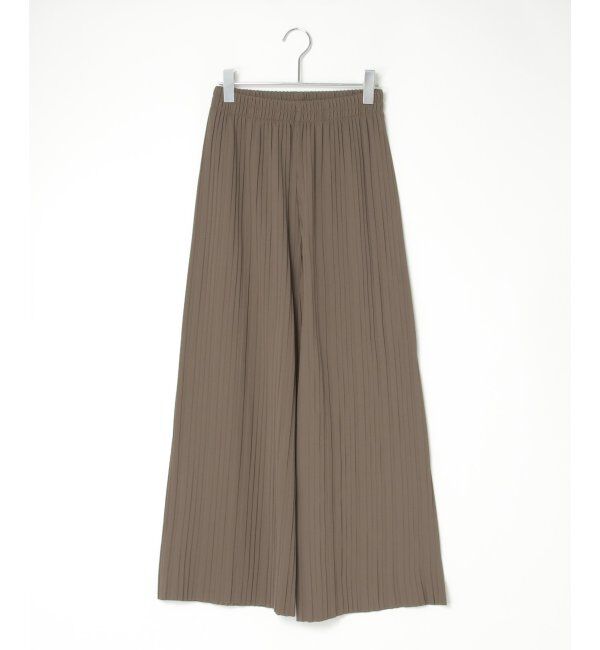 VENCE share style「カットツイルボックスプリーツパンツ」|デニム|モカ