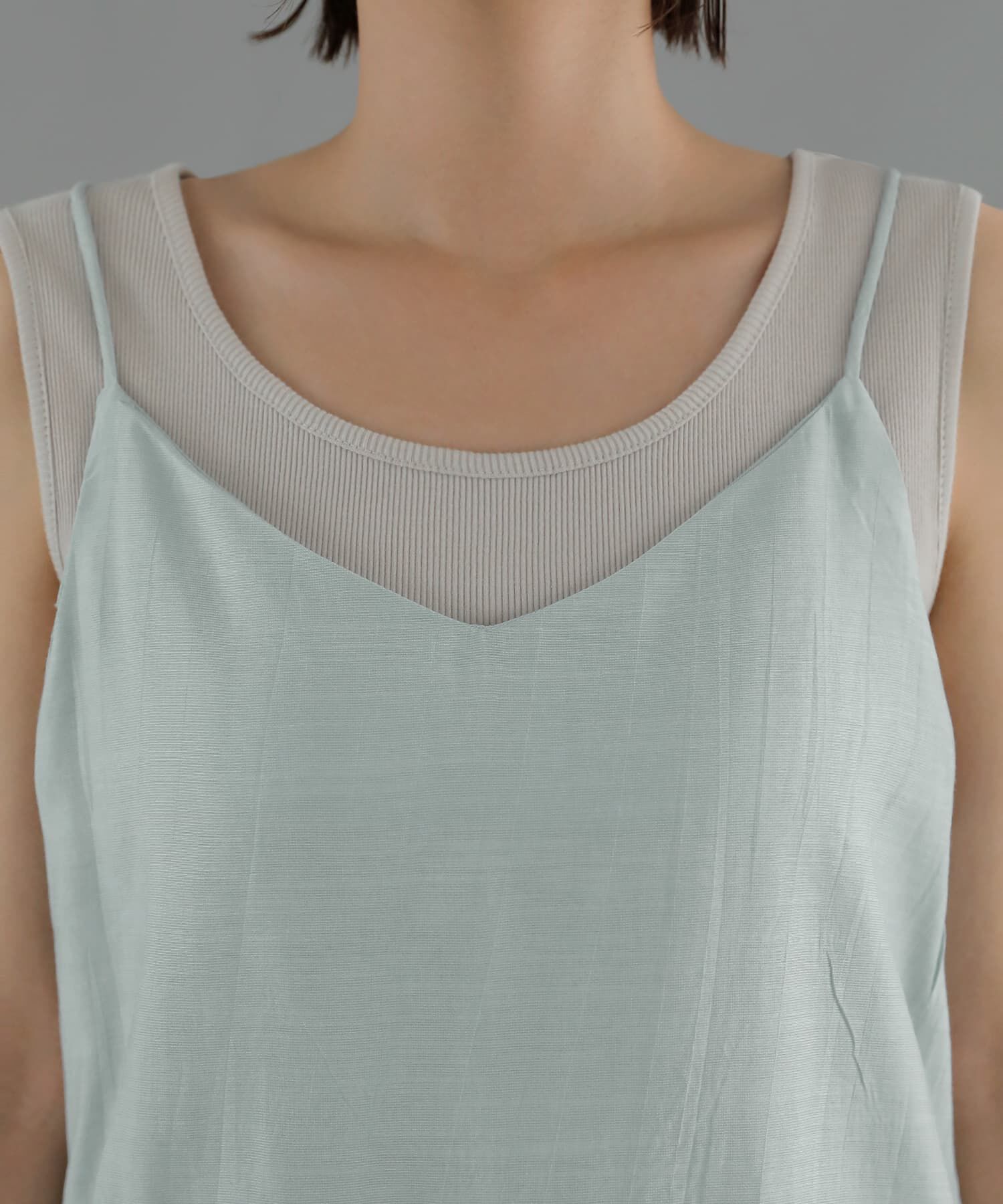 STYLE DELI「羽織れるシボ生地シャツとキャミソールのセット」|シャツ・ブラウス|