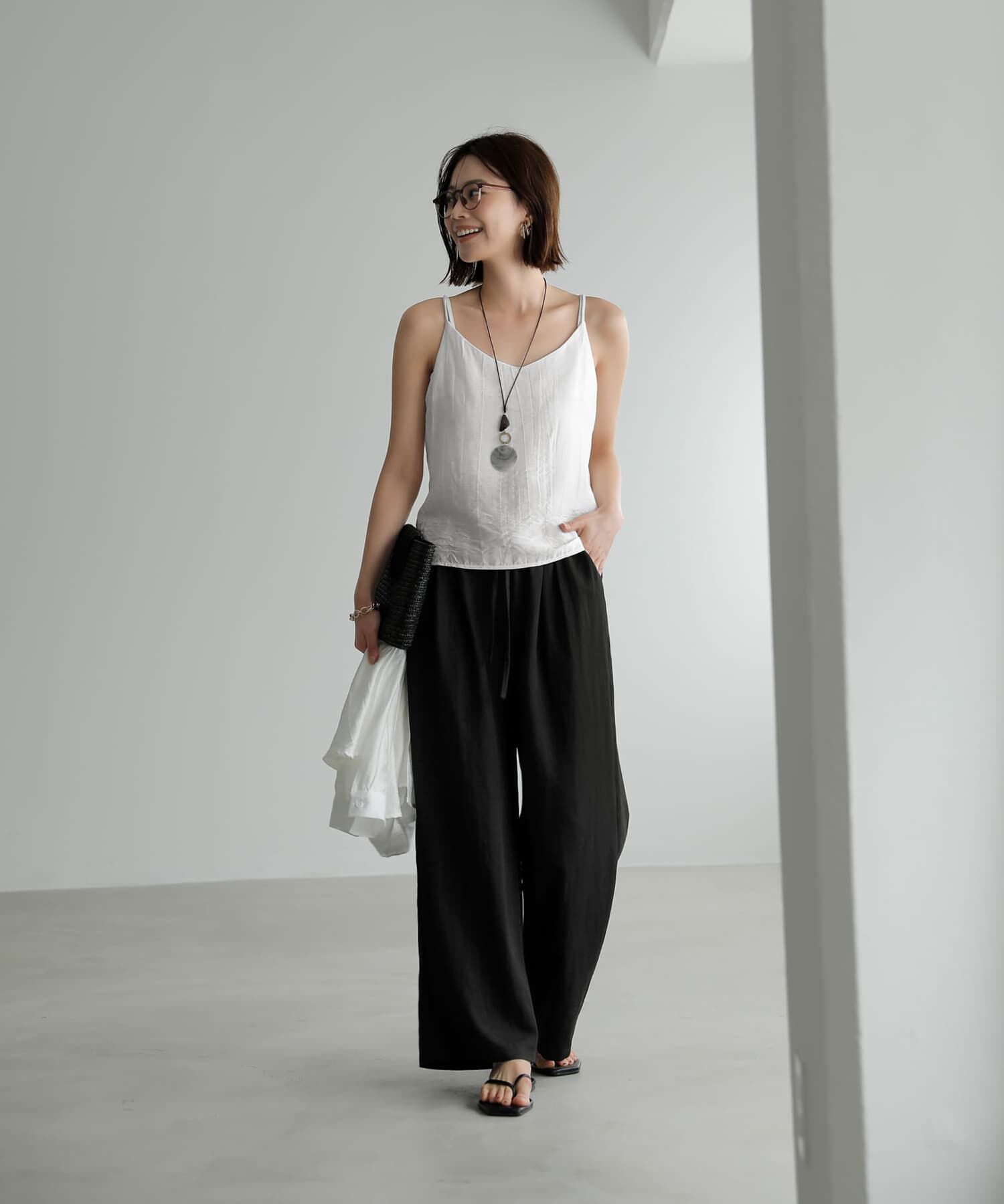 STYLE DELI「羽織れるシボ生地シャツとキャミソールのセット」|シャツ・ブラウス|