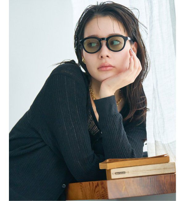  「【WEB限定】ボストン型 サングラス | クラウンパント カラーレンズ 軽量 トレンド 紫外線対策 UVカット」|サングラス|黒