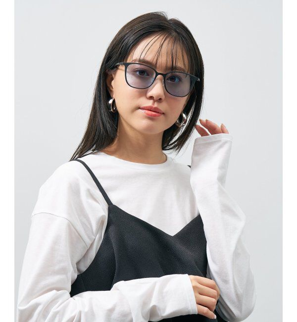  「SUNCUTGlasses/UV100%CUT サングラス カラーレンズ 軽量 ずれ落ち防止 紫外線対策 UVカット SMART Skinny」|サングラス|ブラック系その他