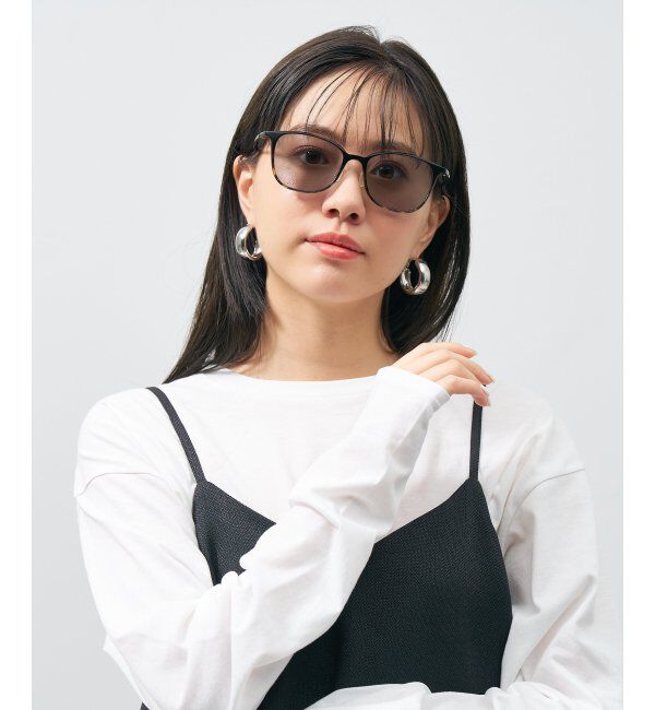  「SUNCUTGlasses/UV100%CUT サングラス カラーレンズ 軽量 ずれ落ち防止 紫外線対策 UVカット SMART Skinny」|サングラス|ブラック系その他2