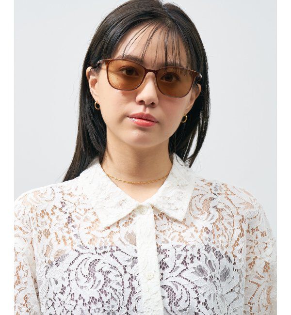  「SUNCUTGlasses/UV100%CUT サングラス カラーレンズ 軽量 ずれ落ち防止 紫外線対策 UVカット SMART Skinny」|サングラス|薄ブラウン1