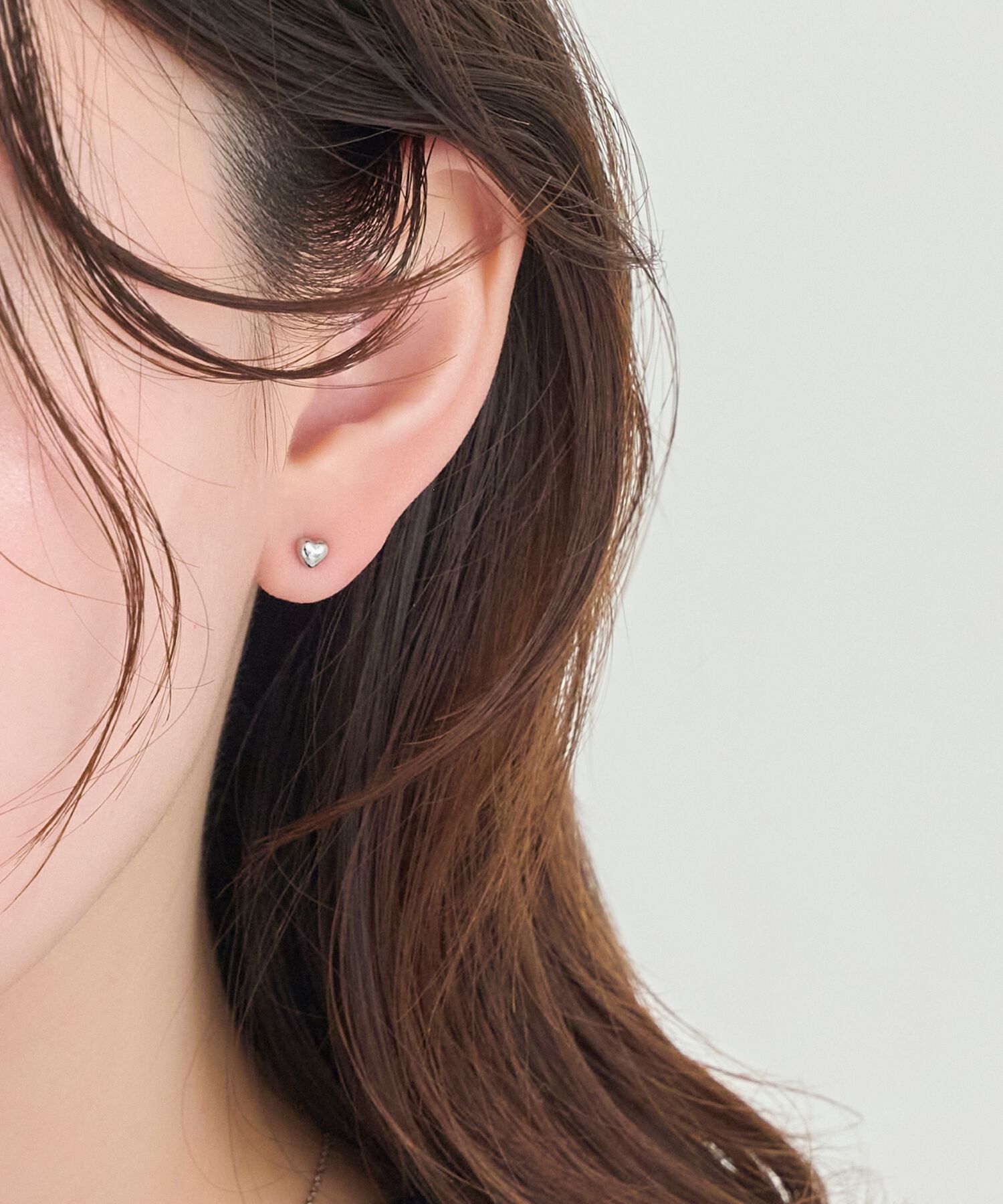 Phoebe「【金属アレルギー対応】パフィーハートピアス　シルバー/サージカルステンレス」|ピアス|シルバー