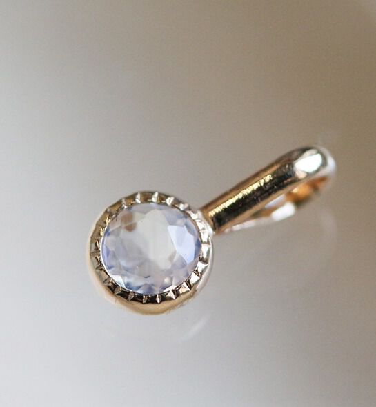  「K10 誕生石チャーム」|ネックレス|6月 ロイヤルブルームーンストーン