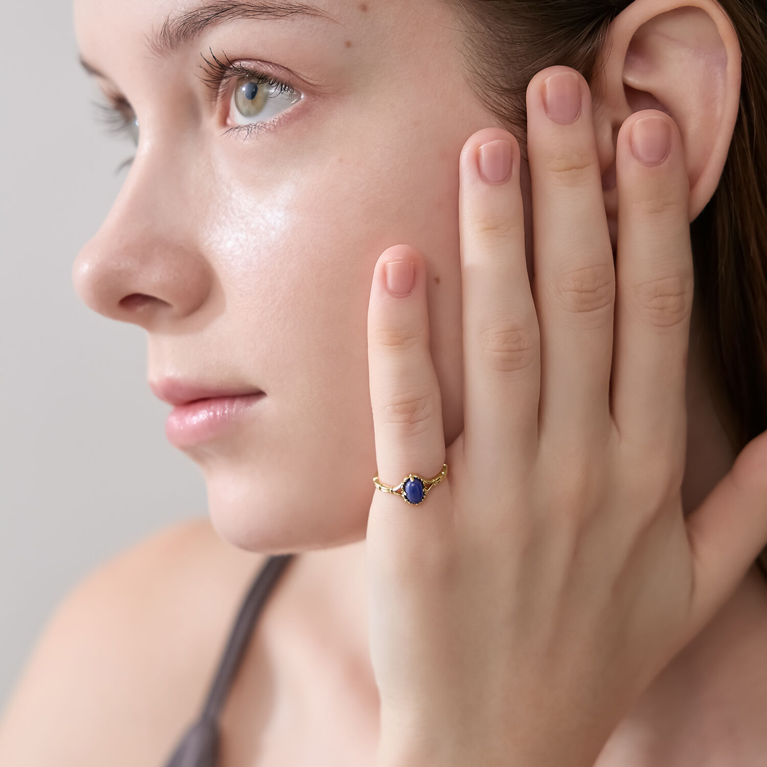 NOJESS「ゴールドラピスラズリピンキーリング」|リング|