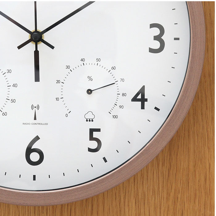 BACKYARD FAMILY「壁掛け 時計 電波 温度 湿度 おしゃれ 通販 温湿度計付き電波時計 ウォールクロック 電波時計」|クロック・置時計|