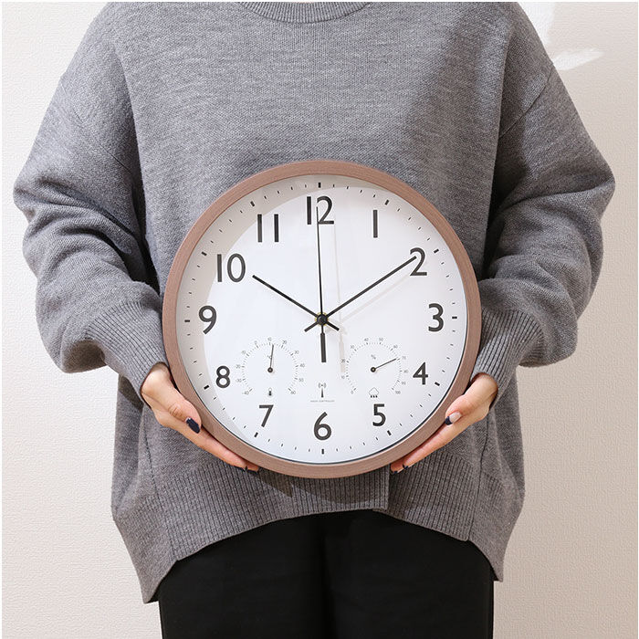 BACKYARD FAMILY「壁掛け 時計 電波 温度 湿度 おしゃれ 通販 温湿度計付き電波時計 ウォールクロック 電波時計」|クロック・置時計|