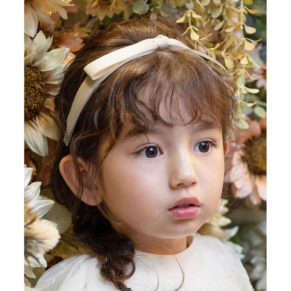 BACKYARD FAMILY「Rora カチューシャ キッズ 通販 サテンノット 髪飾り 髪留め 髪どめ ヘアアクセサリー」|その他|ホワイト1