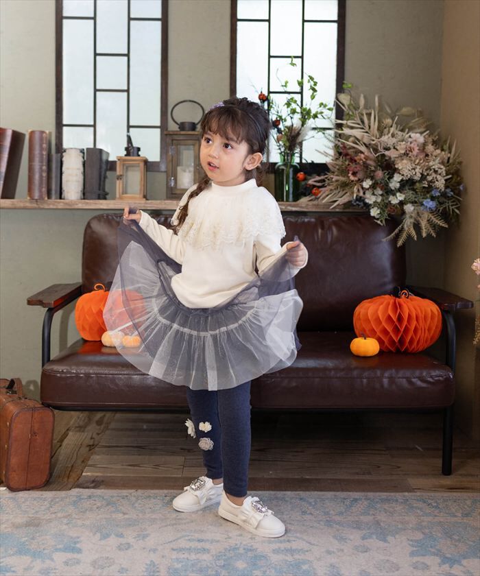 BACKYARD FAMILY「Rora 子供服 スカート 通販 スカッツ コスモス お花ラメチュールスカッツ スカートパンツ」|その他|