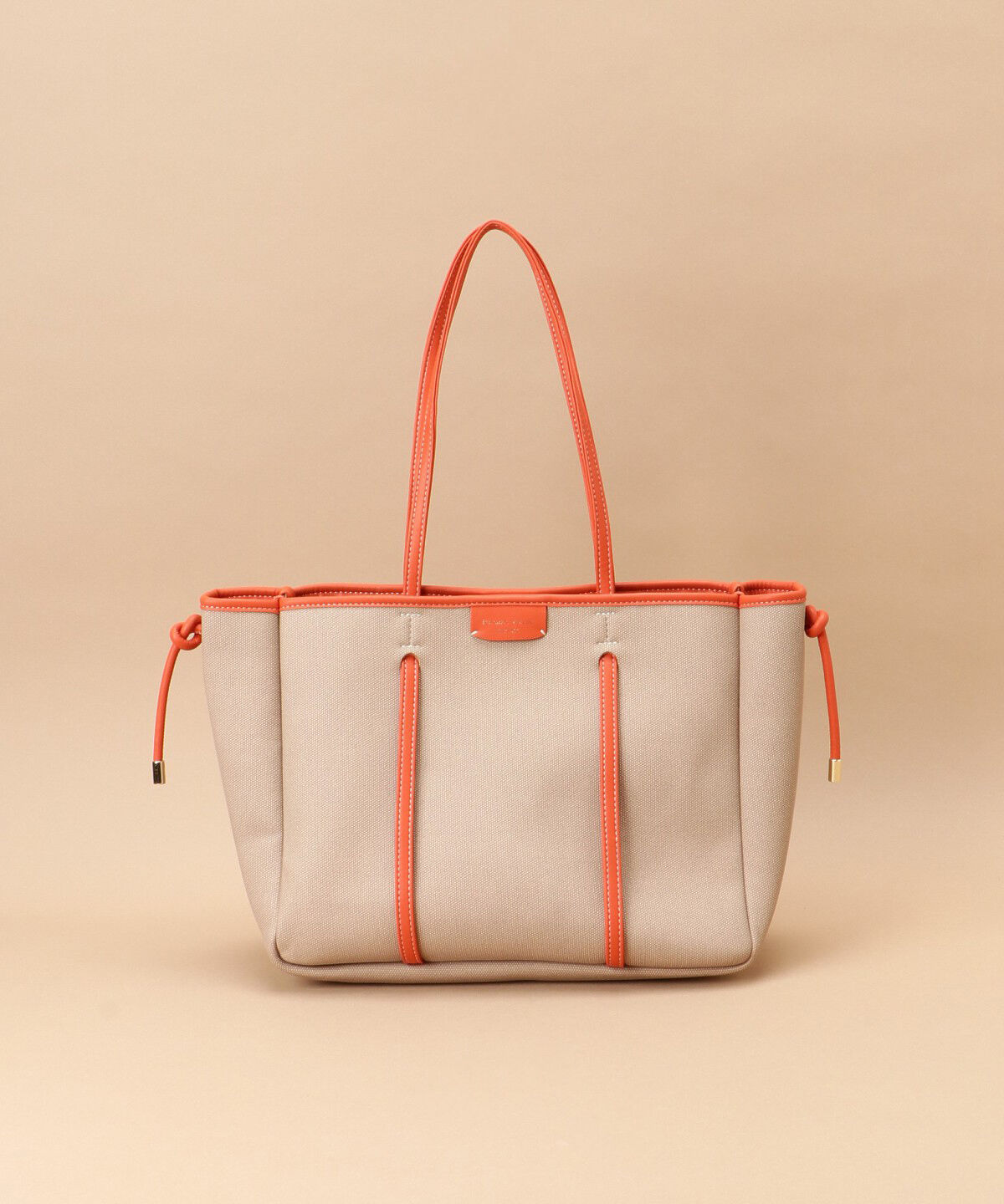 Samantha Thavasa「キャンバスデザイン 合皮トートバッグ 大サイズ」|トートバッグ|グレージュ