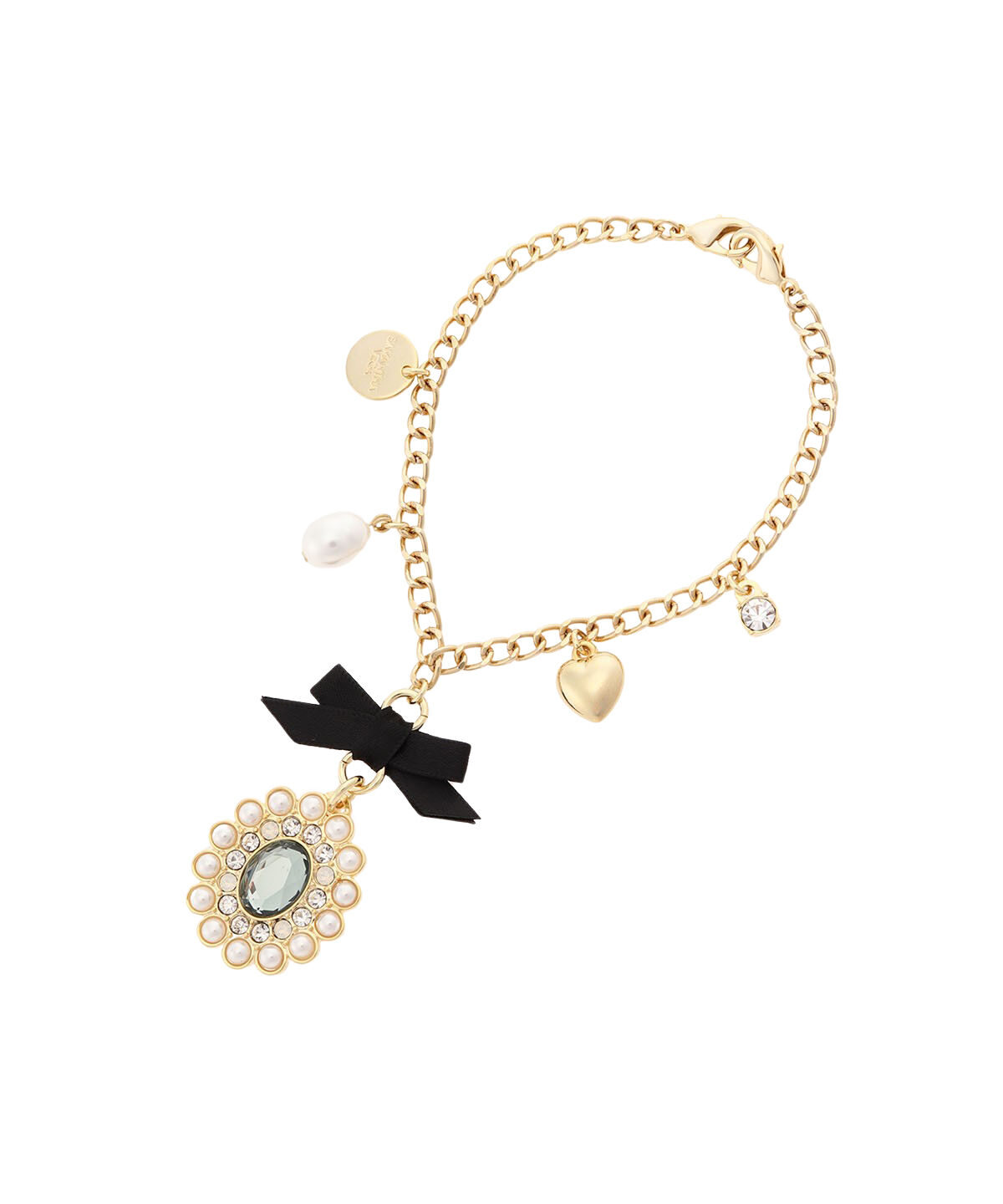 Samantha Vega「リボンカラービジューバッグチャーム」|チャーム・キーホルダー|ブラック