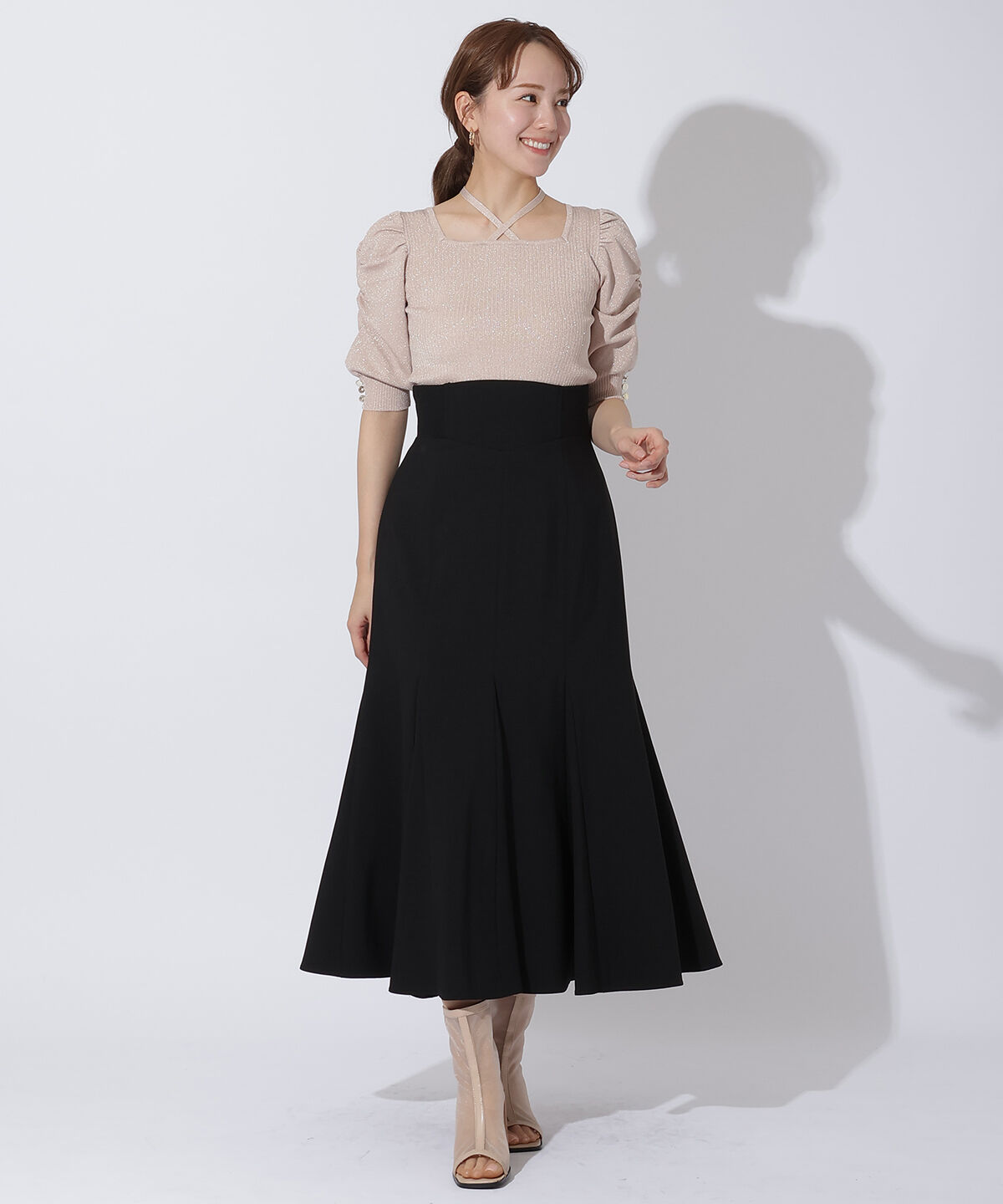 アンドクチュール「サイドリブマーメイドスカート」|スカート|