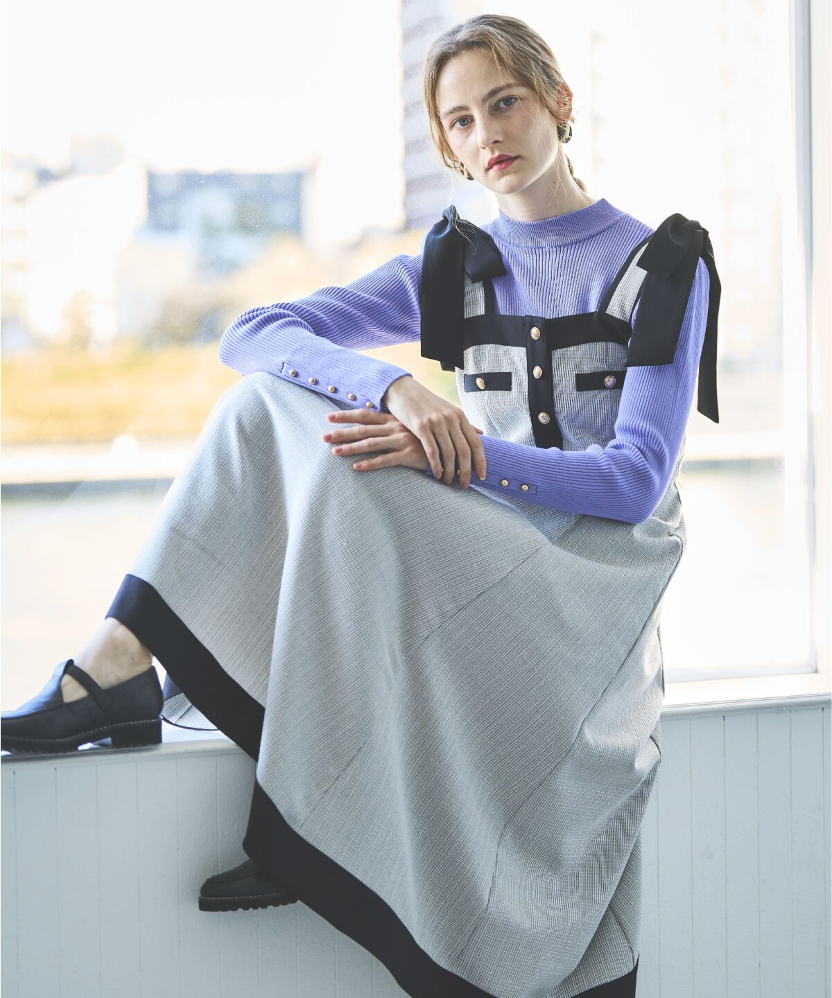 アンドクチュール「ラメツイードジャンスカ」|ジャンパースカート|