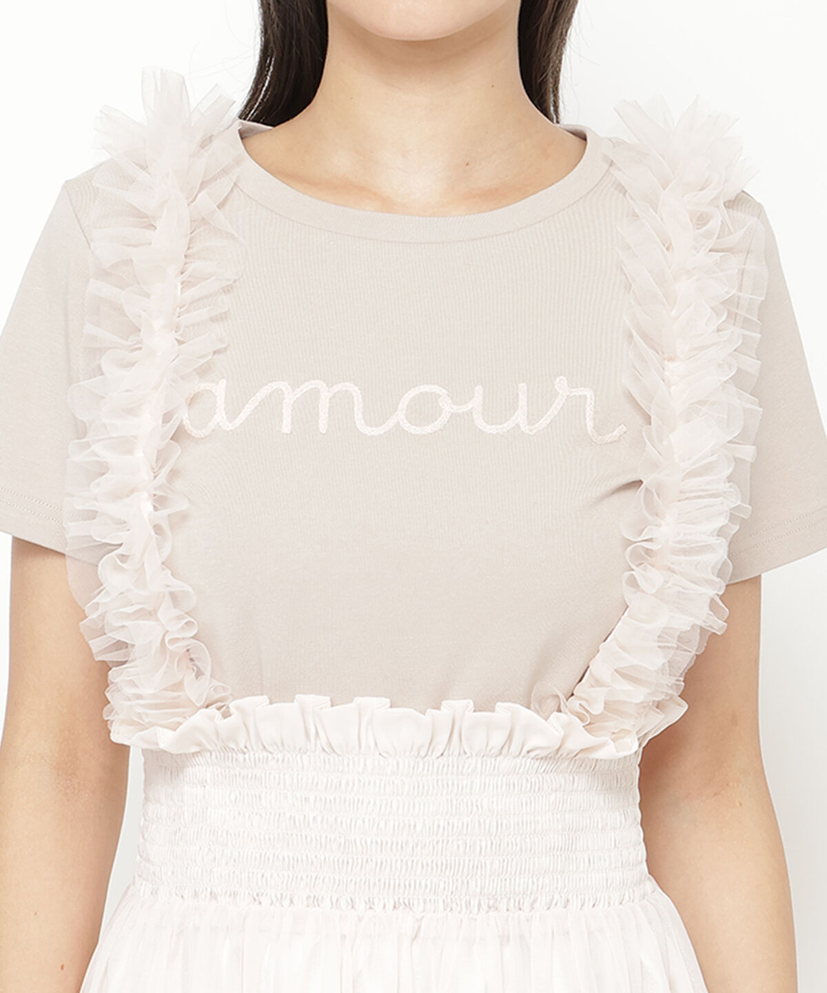 REDYAZEL「チュールショルダーフレアスカート」|フレア|