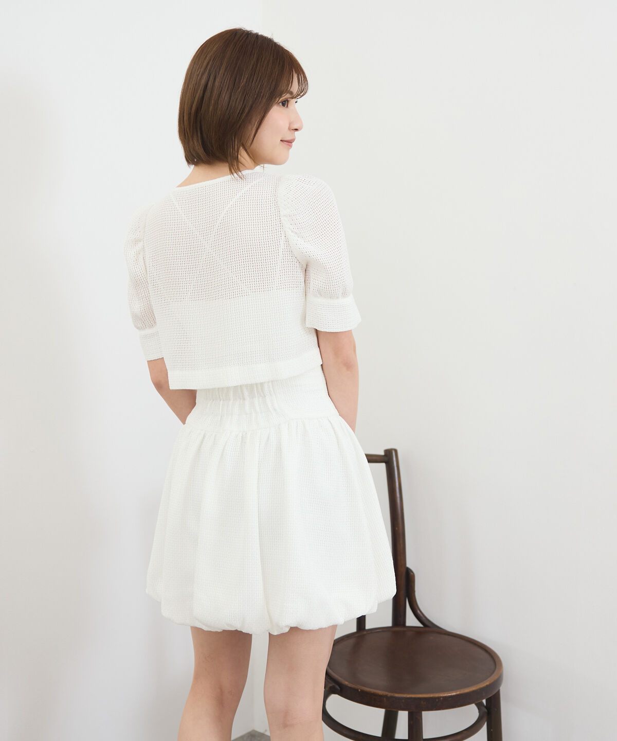 REDYAZEL「メッシュレースショートシャツ&times;バルーンスカートセットアップ」|ワンピース|