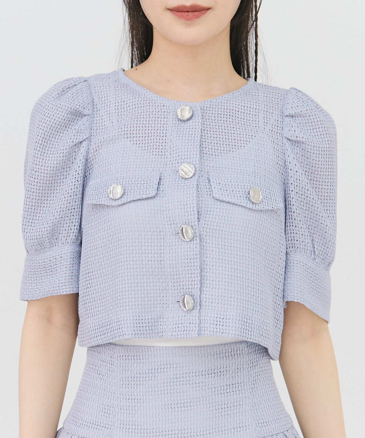 REDYAZEL「メッシュレースショートシャツ&times;バルーンスカートセットアップ」|ワンピース|