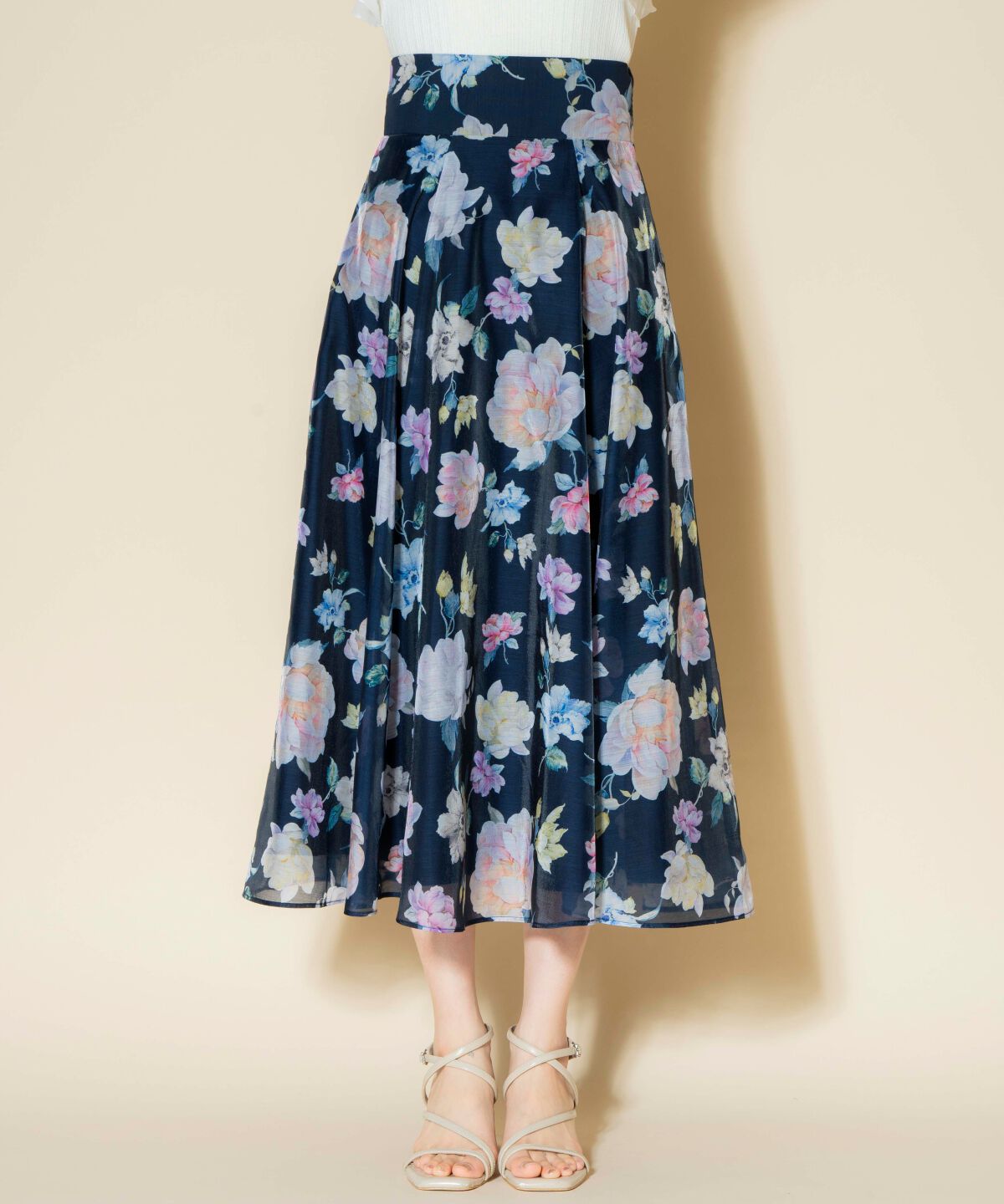 WILLSELECTION「マルチフラワーフレアスカート」|フレア|