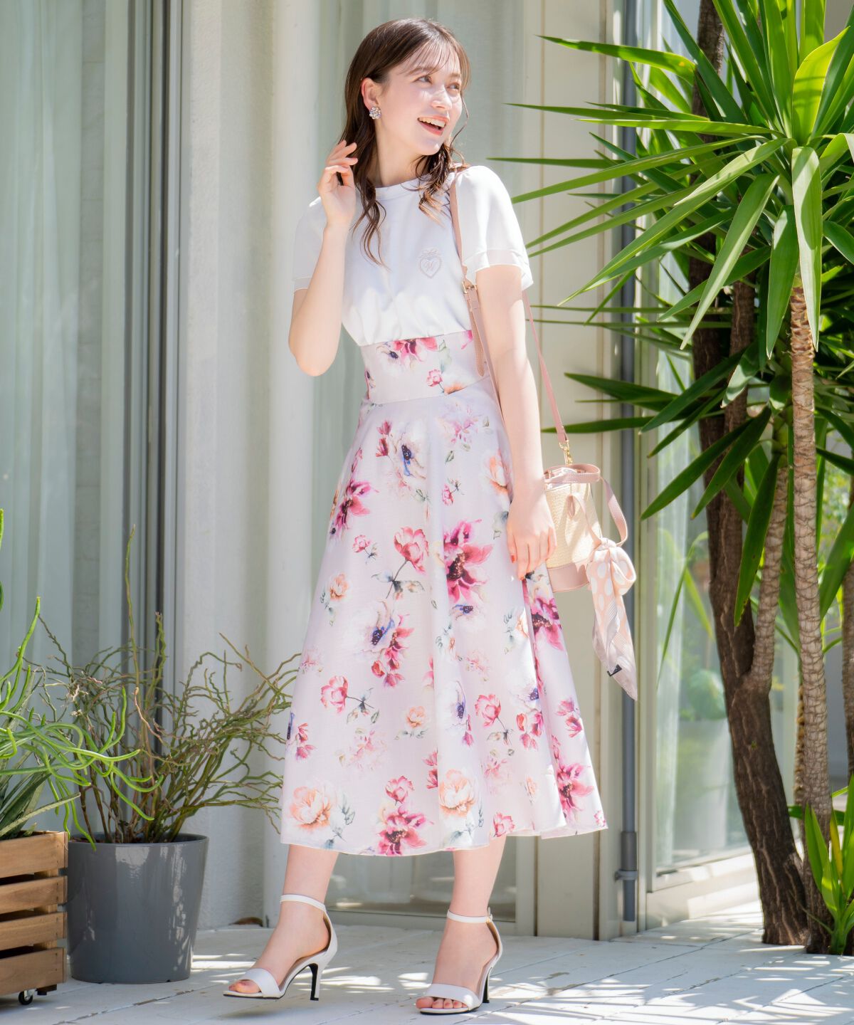 WILLSELECTION「ビックフラワーサーキュラースカート」|フレア|