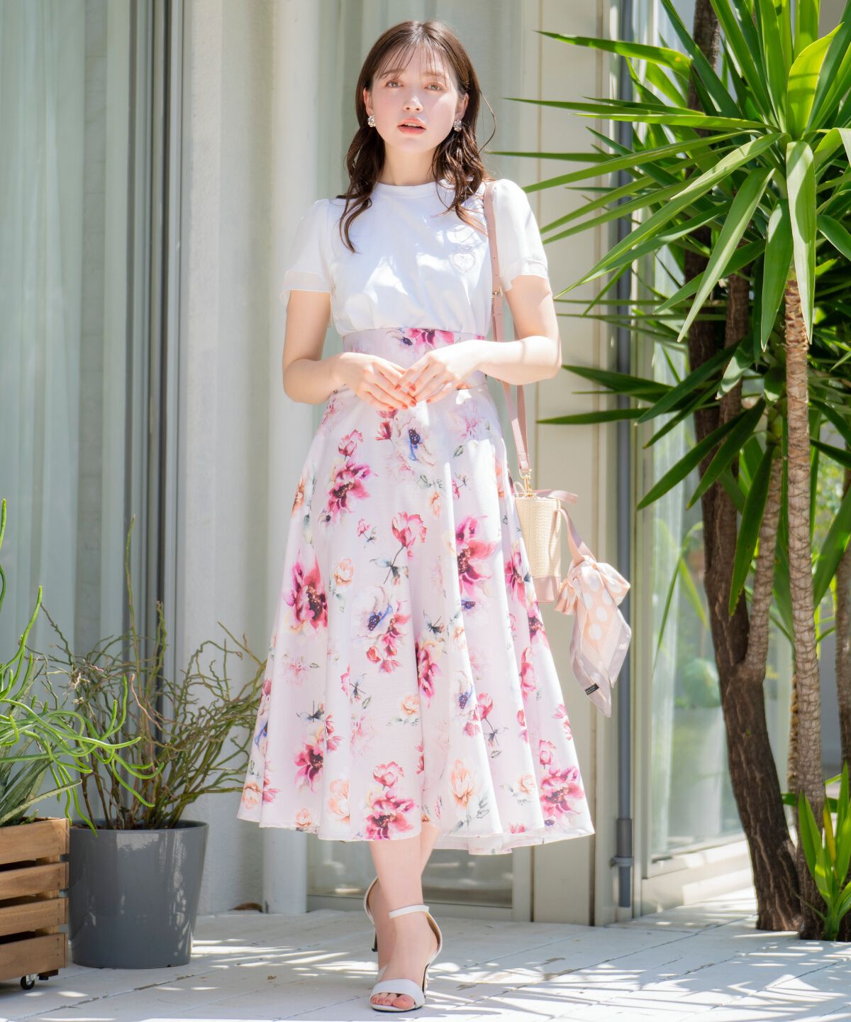 WILLSELECTION「ビックフラワーサーキュラースカート」|フレア|