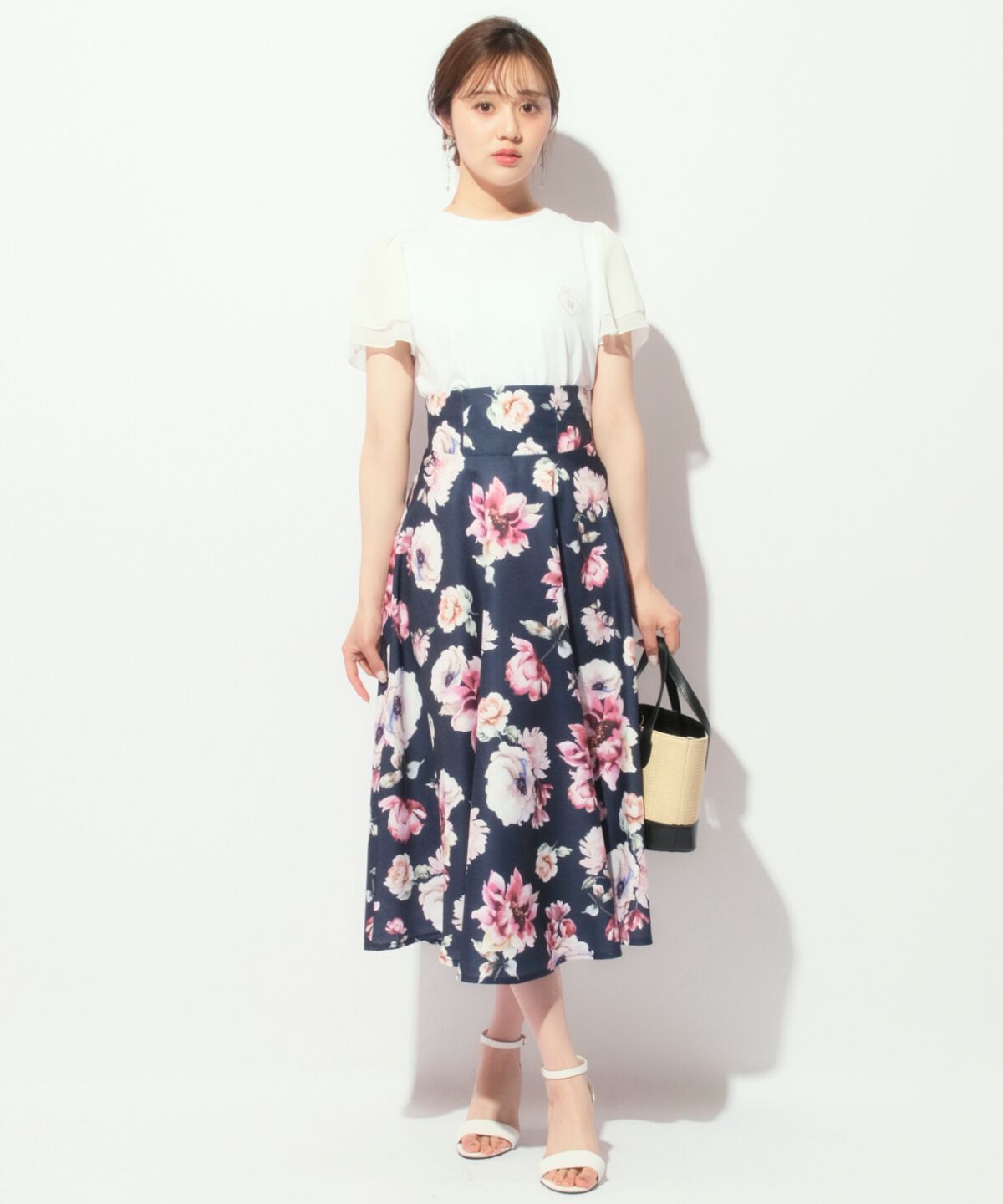 WILLSELECTION「ビックフラワーサーキュラースカート」|フレア|