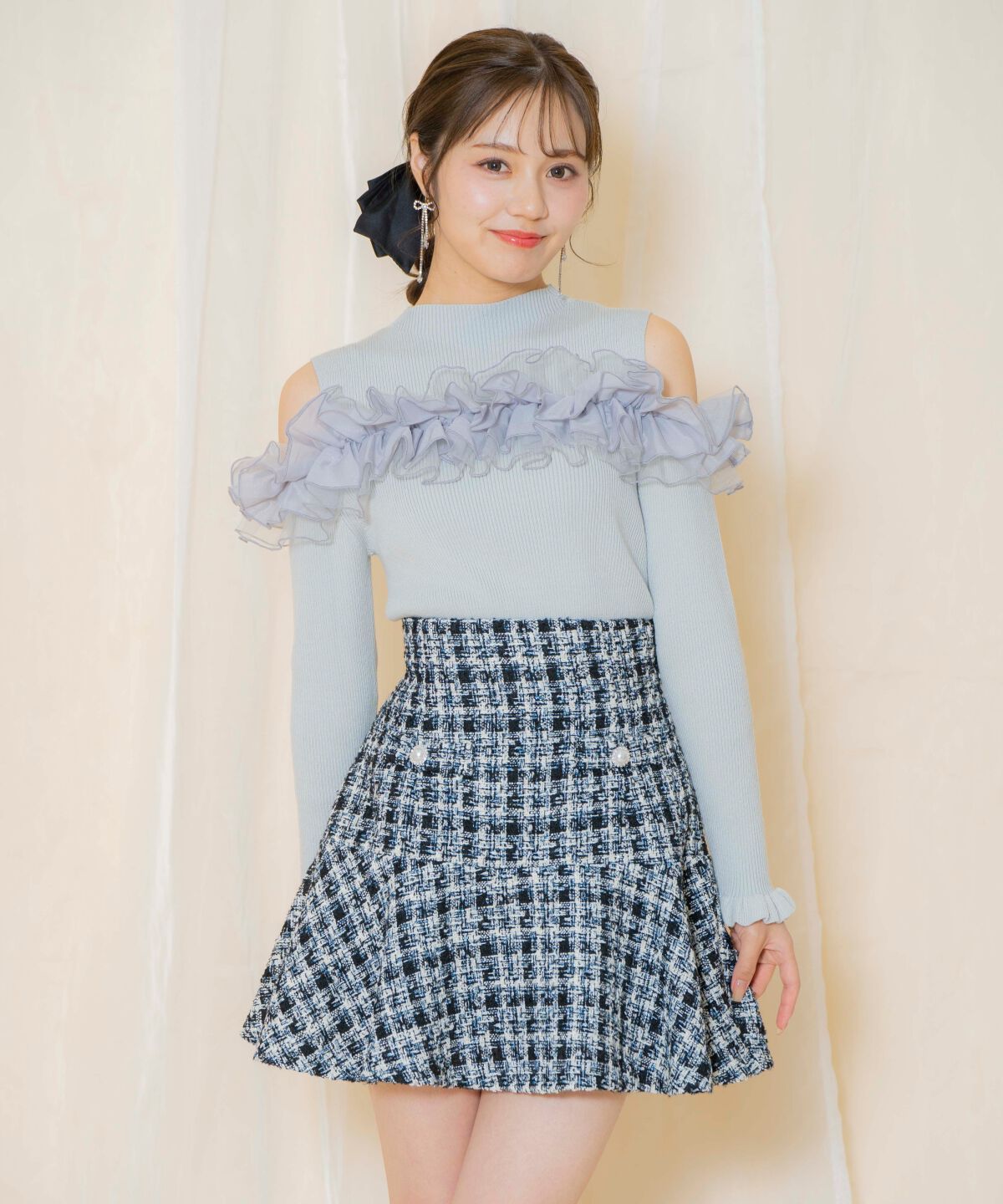 WILLSELECTION「オープンショルダーフリルトップス」|ニット・セーター|