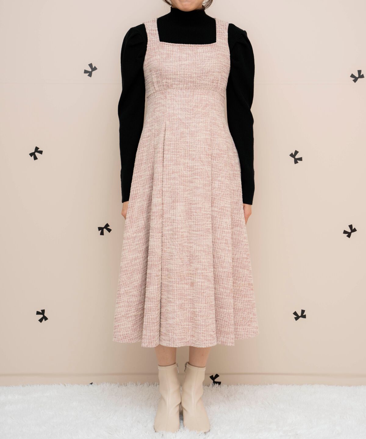 WILLSELECTION「カットツイードフレアワンピース」|ワンピース|