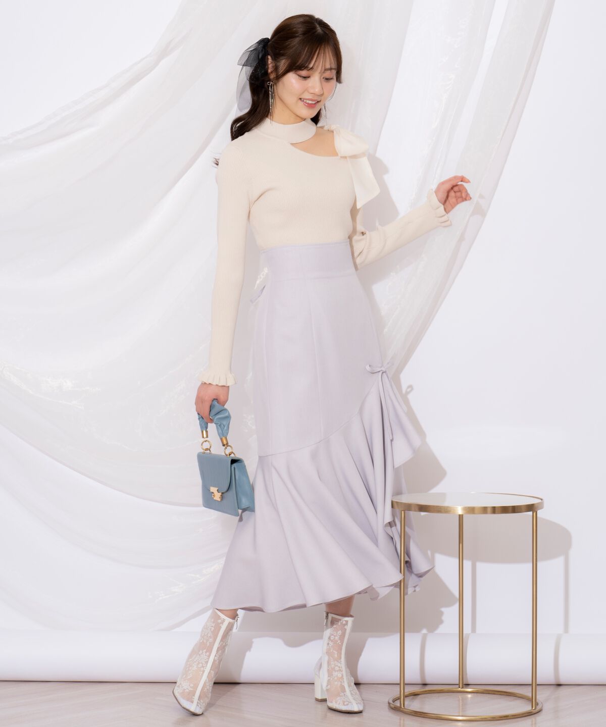 WILLSELECTION「リボンラッフルマーメイドスカート」|フレア|