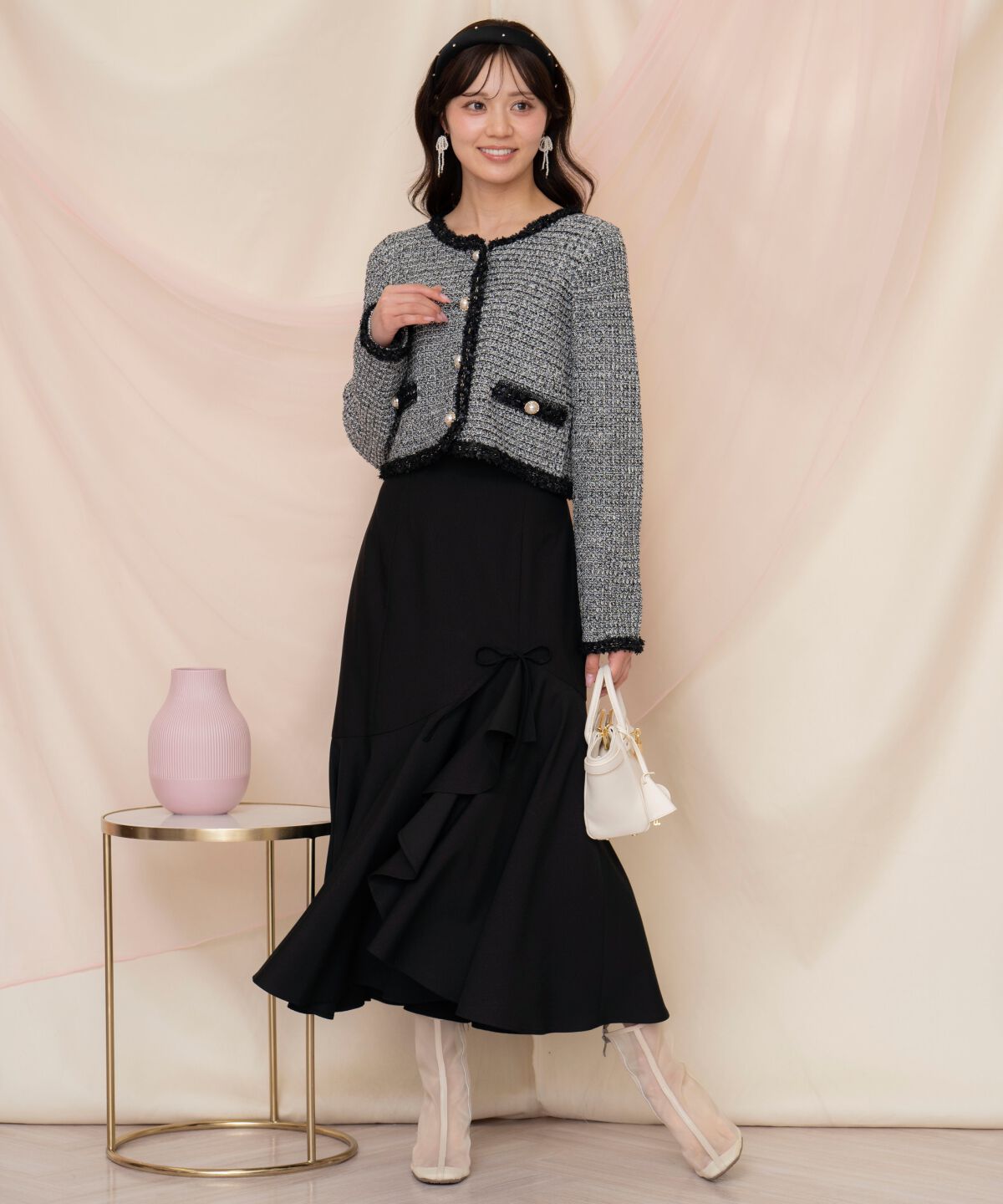 WILLSELECTION「リボンラッフルマーメイドスカート」|フレア|