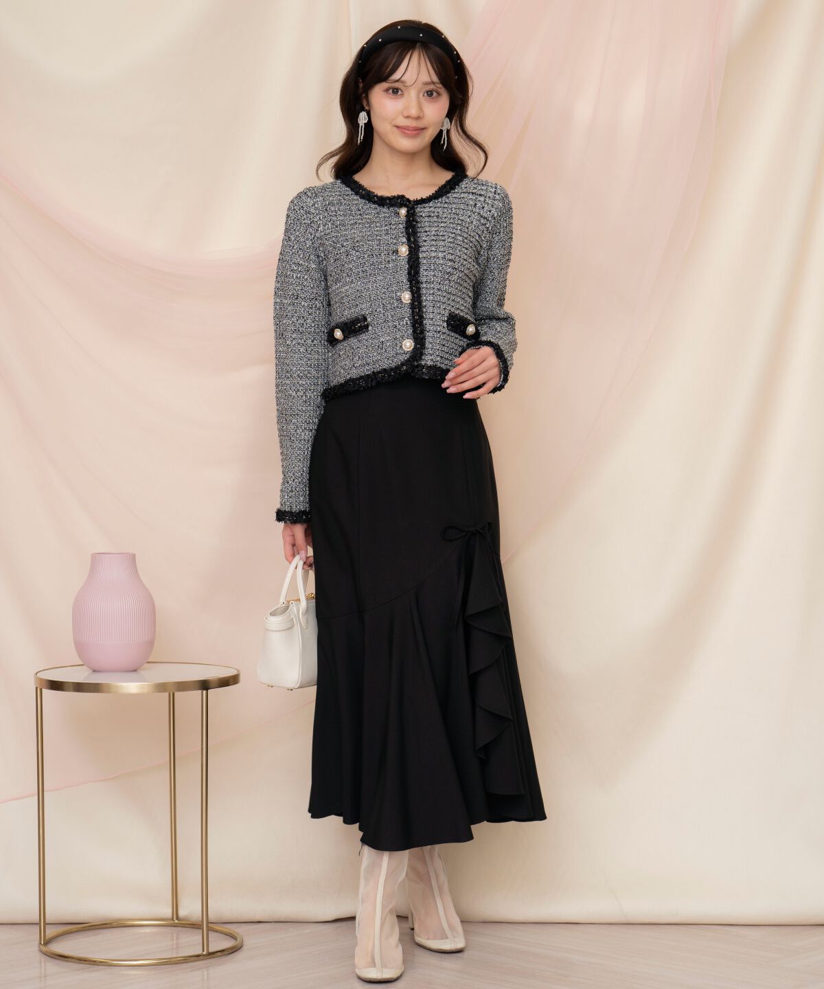 WILLSELECTION「リボンラッフルマーメイドスカート」|フレア|