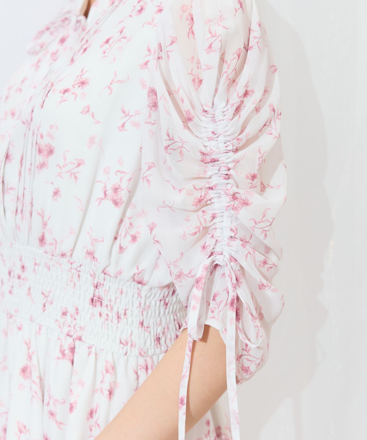 WILLSELECTION「ピンタックウエストシャーリングフラワーワンピース」|ワンピース|