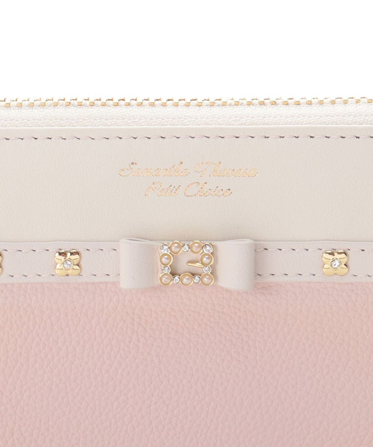 Samantha Thavasa Petit Choice「パールストーンリボンベルトL字ジップ長財布」|財布|