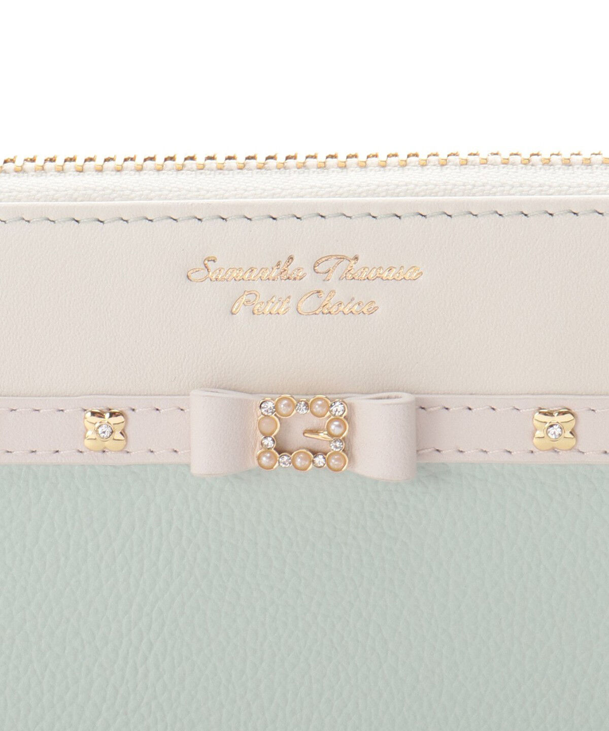 Samantha Thavasa Petit Choice「パールストーンリボンベルトL字ジップ長財布」|財布|