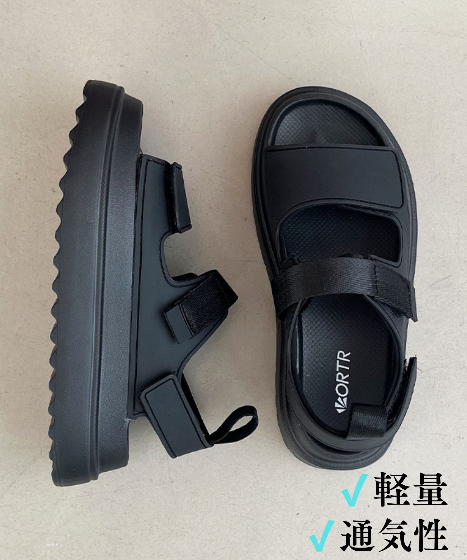 ORiental TRaffic「【リカバリーサンダル】ベルクロ EVAサンダル /OT3228 軽量 サンダル 人気 厚底」|サンダル|