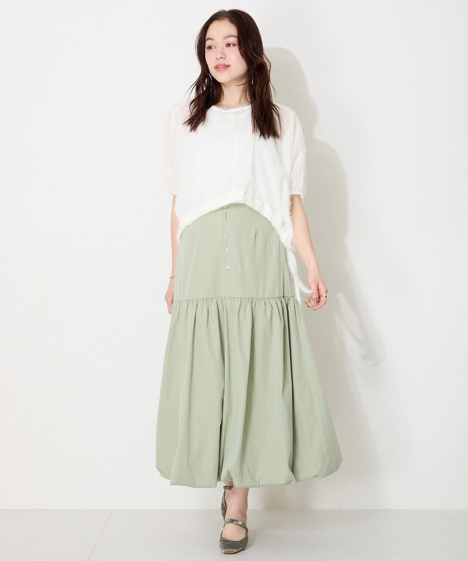 ORiental TRaffic「リボン ベル トラインストーン シアー ミュール /51124 ゴムベルト パンプス」|サンダル|