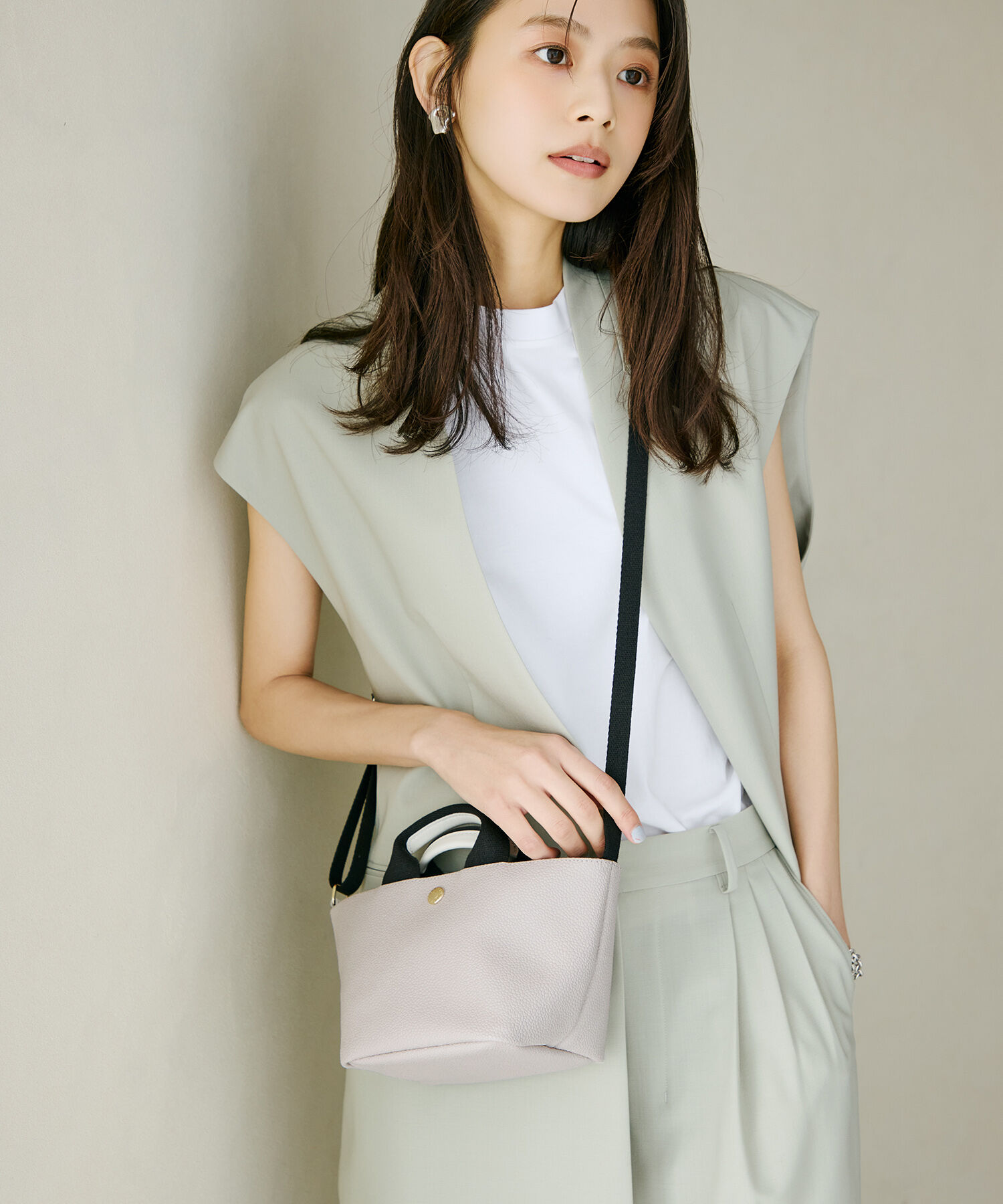 TOPKAPI BREATH「スコッチグレイン ネオレザー ショルダー付き ミニ トートバッグ プレーン」|ショルダー・メッセンジャー|