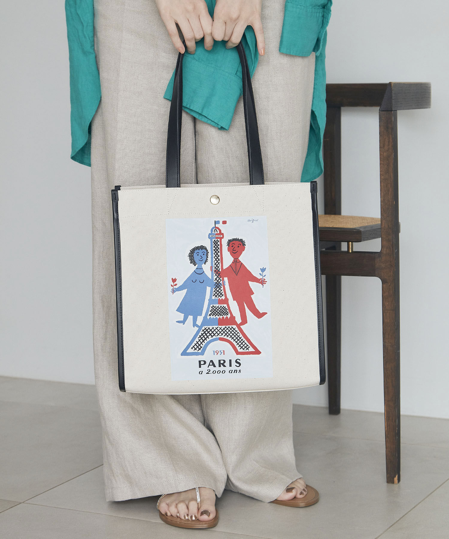 TOPKAPI BREATH「サヴィニャック &times; Breath TOPKAPI アート プリント オーガニックキャンバス トート バッグ」|トートバッグ|レッド