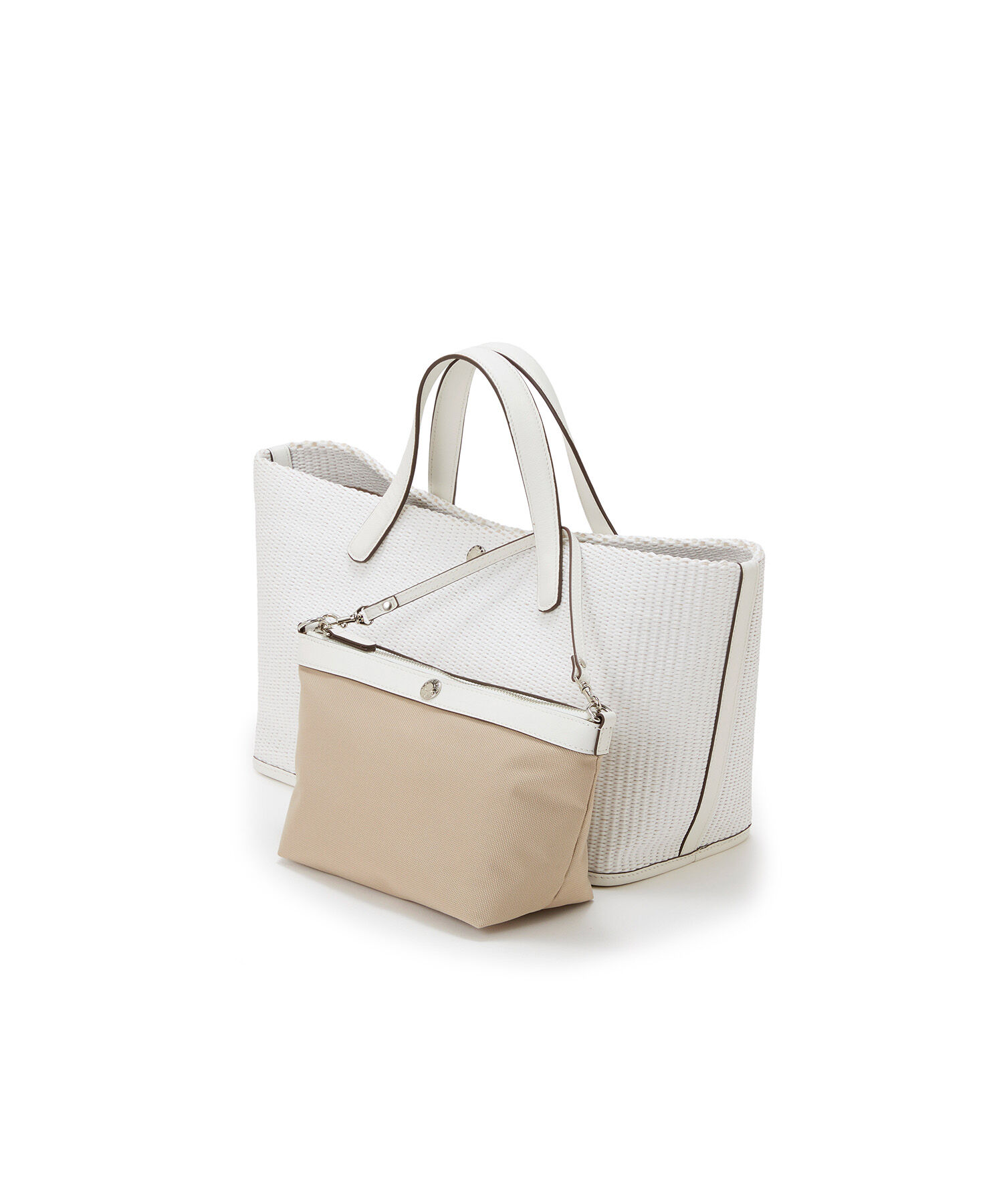 TOPKAPI BREATH「【Breath TOPKAPI】ワイド トート レザーハンドル カゴバッグ / ポーチ付き」|トートバッグ|